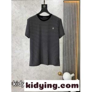 カジュアル ボーダー柄 クルーネック 半袖Tシャツ エルメネジルド・ゼニア Tシャツ コピーkid26zWPzSz
