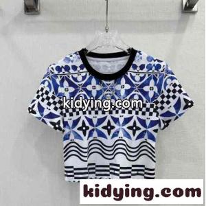 LV バイ・ザ・プール モノグラムタイルクロップトップ ルイ・ヴィトン Tシャツ コピー レディースkid26qaeaCi
