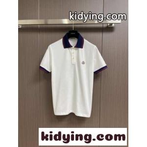 バックロゴ襟 コットンピケ ポロシャツ モンクレール コピー Tシャツ コピー 半袖 トップス ホワイトkid26iyqqqm