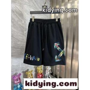 合わせやすい カジュアル プリント オフホワイト コピーブランド パンツ コピーメンズ ショートパンツ ブラックkid26LTjyay
