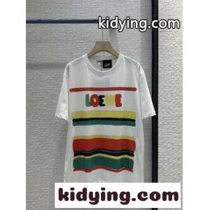 人気 ユニセックス ロゴ ストライプ プリント ロエベ ブランド コピー Tシャツ コピー コットンkid26fy0Lbu
