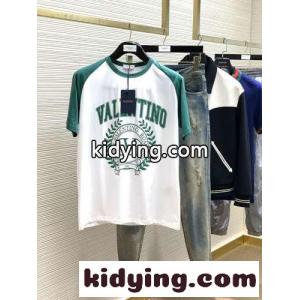 ユニセックス ヴァレンティノ コピー Tシャツ コピー メゾン プリント クルーネック コットン 半袖Tシャツkid26qO9L1b