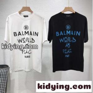 バルマン コピーブランド Tシャツ コピー 半袖 シンプル 合わせやすい クルーネック コットンkid26zSLbei