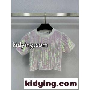 スパンコール クルーネック クロップド丈 アレキサンダーワング Tシャツ コピー 半袖Tシャツkid26v4fSri