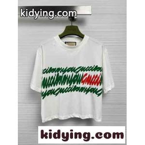 プリント コットン クロップド Tシャツ グッチ コピーブランド Tシャツ コピー レディースkid26biCGji