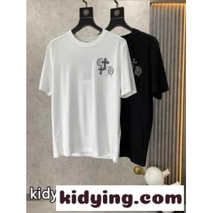クロムハーツ ブランド コピー Tシャツ コピー コットン カジュアル ゆったり 快適 クルーネック 半袖Tシャツkid26CC0XDq