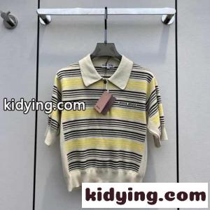カジュアル おしゃれ ウール ニット ポロシャツ ミュウミュウ ブランド コピー セーター コピー レディースkid261P1Xvu