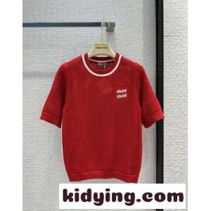 可愛い おしゃれ クルーネック ニット ミュウミュウ コピーブランド セーター コピー 半袖 トップスkid26jS9nay
