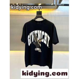 ブランドロゴ イーグルプリント コットンジャージー 半袖Tシャツ ジバンシィ コピー Tシャツ コピー ブラックkid26jSnO1j