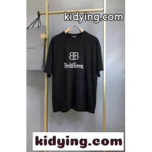 バレンシアガ コピー Tシャツ コピー クルーネック BB刺繍 ロゴ 半袖Tシャツkid26SLPjei