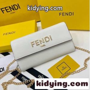fendi コピー ROMAコンチネンタル財布 チェーン付きフェンディ コピー 財布 人気 コピー ウォレット ホワイトkid26bOzKbC