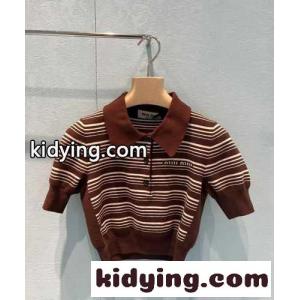 23SS 春夏 新作 ニット ポロシャツ ミュウミュウ スーパーコピー セーター コピー レディースkid268jii8b