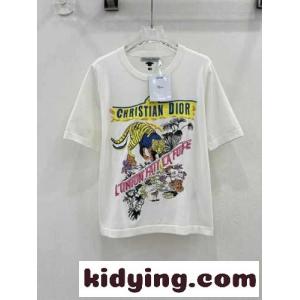 Indian Animals Tiger テンセル ジャージー 半袖Tシャツ クリスチャン・ディオール コピーブランド Tシャツ コピーkid26ySDWba