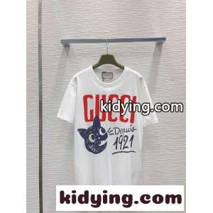 可愛い カジュアル プリント オーバーサイズ グッチ スーパーコピー Tシャツ コピー 半袖 コットンジャージーkid26u0D4Tv