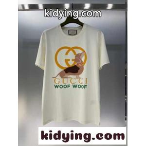 WOOF WOOF プリント コットンTシャツ グッチ コピーブランド Tシャツ コピー 半袖 ユニセックスkid2659fGjq