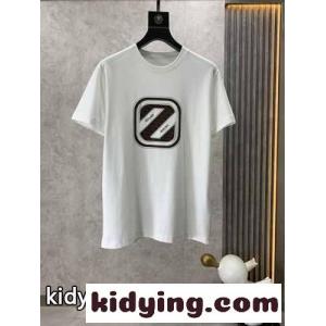 ベーシック おしゃれ クルーネック エルメネジルド・ゼニア Tシャツ コピー 半袖Tシャツ ホワイトkid26CCmSva