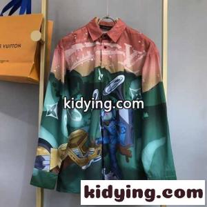 注目される プリント ルイ・ヴィトン シャツ コピー メンズ 長袖 トップスkid26LPju8f