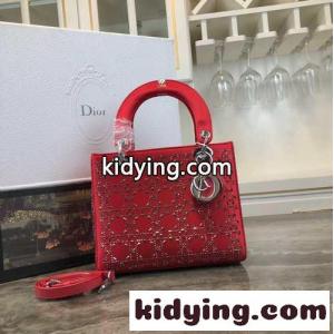 大人気 LADY dior スーパーコピー カナージュ サテン ハンドバッグ クリスチャン・ディオール スーパーコピー バッグ コピー レッドkid26nyWvCC