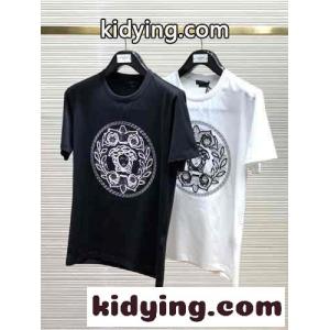 定番 メドゥーサ 刺繍 半袖Tシャツ ヴェルサーチ コピーブランドェ Tシャツ コピー メンズ トップスkid26jimSLv