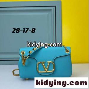 GARAVANI Vロゴ スタッズサイン ショルダーバッグ ヴァレンティノ スーパーコピー バッグ コピー ブルーkid26Gbe0DC