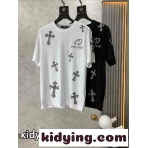 ユニセックス ファッション クルーネック 半袖Tシャツ クロムハーツ ブランド コピー Tシャツ コピーkid26SPz0jm