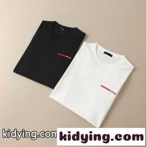 シンプル 合わせやすい クルーネック プラダ コピー Tシャツ コピー 半袖 春夏 トップスkid26baGb0b
