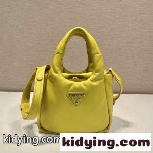 シンプル 可愛い ソフト ナッパレザー ミニハンドバッグ プラダ ブランド コピー バッグ コピー イエローkid26rW5r4f
