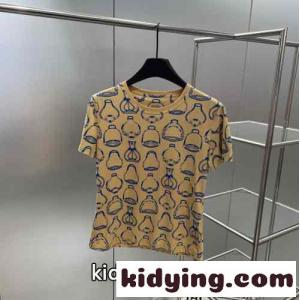 春夏新作 鐙の幻想 プリント スリム 半袖Tシャツ エルメス コピー Tシャツ コピー ベージュkid26fKL19n