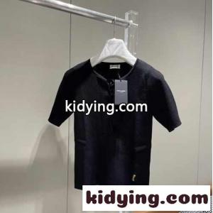 シンプル お洒落 レースアップ イヴ・サンローラン ブランド コピー Tシャツ コピー 半袖 ニット カットソーkid26aqWTDq