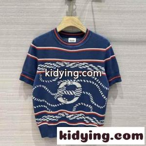 1枚でオシャレ シェーヌダンクルモチーフ 半袖ニット エルメス ブランド コピー Tシャツ コピー エレガントkid26r4ryOv