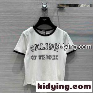 定番 クルーネック 半袖 セリーヌ コピー celine コピー ST TROPEZ コットン Tシャツ スーパーコピーkid26Oj4Dei