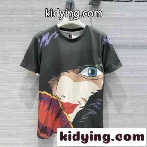 loewe ブランド コピー × ハウルの動く城 クルーネック 半袖Tシャツ ロエベ ブランド コピー Tシャツ コピー コットンkid26rySX5D