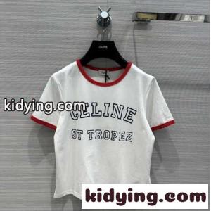 セリーヌ スーパーコピー celine スーパーコピー ST TROPEZ コットン Tシャツ スーパーコピー クルーネック 半袖kid26za8f0j