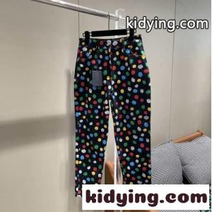 LV × YK ペインティッド ドット ジーンズ ルイヴィトン コピーブランド ジーンズ コピーデニムパンツkid26mO5rWf