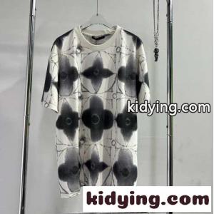 カジュアル モノグラム絞りモチーフ プリントTシャツ ルイヴィトン コピー Tシャツ コピー 半袖kid26OPT99f