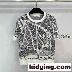 春夏 新作 Plan de Paris レディース 半袖 ニット トップス クリスチャン・ディオール スーパーコピー Tシャツ コピーkid268j8D4D