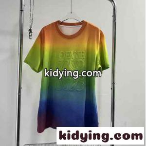 カジュアル おしゃれ ユニセックス レインボー アナグラム 半袖Tシャツ ロエベ コピーブランド Tシャツ コピーkid26j0jmya