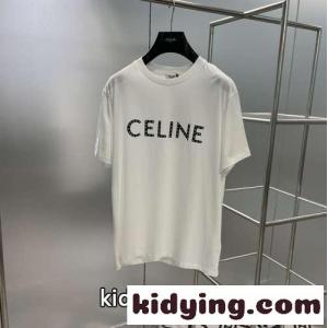 ベーシック 合わせやすい クルーネック オーバーサイズ セリーヌ コピーブランド Tシャツ コピー カジュアル コットンkid26bC4vaq