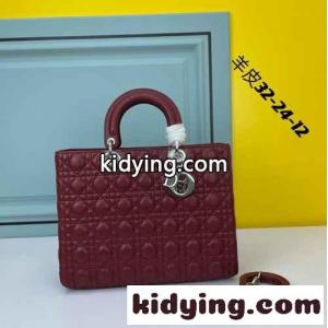 クリスチャン・ディオール コピーブランド スーパーコピー ラムスキン LADY dior コピーブランド ラージバッグ ワインkid269PTf8z