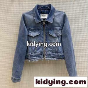 新作～おしゃれ クロップド フリンジ デニムジャケット フェンディ ブランド コピー ジャケット コピー レディースkid26iSTjia