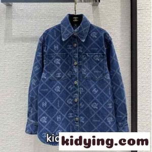 カジュアル ゆったり 着痩せ ロゴ入り シャネル コピーブランド シャツ コピー デニム レディースkid26SPrmyq