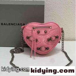 人気 可愛い Le Cagole ハート チェーン ミニ バッグ バレンシアガ コピー バック コピー ピンクkid26Sr4v4f