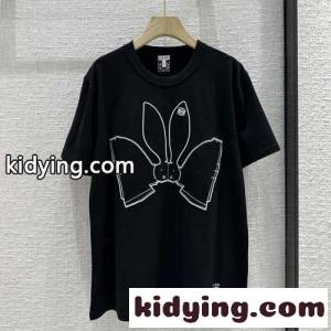 新作～可愛い バニー 半袖Tシャツ コットン ロエベ コピーブランド Tシャツ コピー ユニセックスkid26O5zWDC