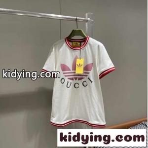 コピー adidas x gucci コピー コットン 半袖Tシャツ グッチ コピー Tシャツ コピー クルーネックkid26DaO59n