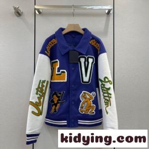 22FWメンズ☆大人気 ミックスレザー バーシティブルゾン ルイ・ヴィトン ジャケット コピーkid26m8j0ve
