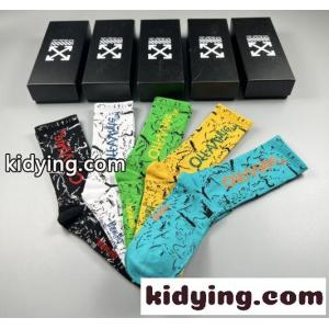 オフホワイト ブランド コピー 靴下 コピー コットン 5足セット スタイリッシュ スポーツスタイル ソックスkid26a49vai
