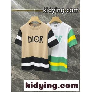 カジュアル お洒落 配色 クルーネック クリスチャン・ディオール コピー tシャツ コピー 半袖 トップスkid26i0fOjy