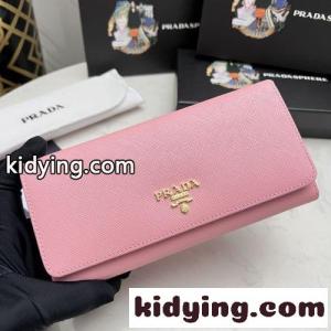 可愛い ピンク 定番 人気 ロゴ レディース 長財布 カーフレザー プラダ コピーブランド 財布 コピー 飽きのこないkid26TbaiGj