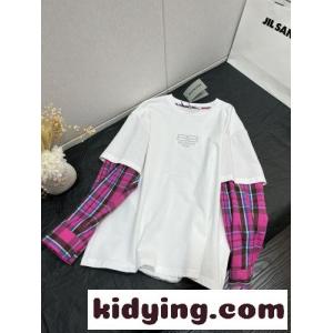 お洒落 レイヤード 長袖 クルーネック バレンシアガ コピー tシャツ コピー カジュアル 合わせやすいkid26zaWnmu