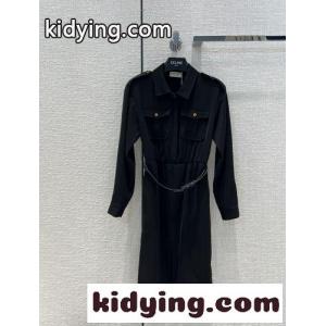 上品 無地 カジュアル 通勤 ベルト付き セリーヌ コピーブランド ワンピース コピー シャツワンピースkid26XPnm4b